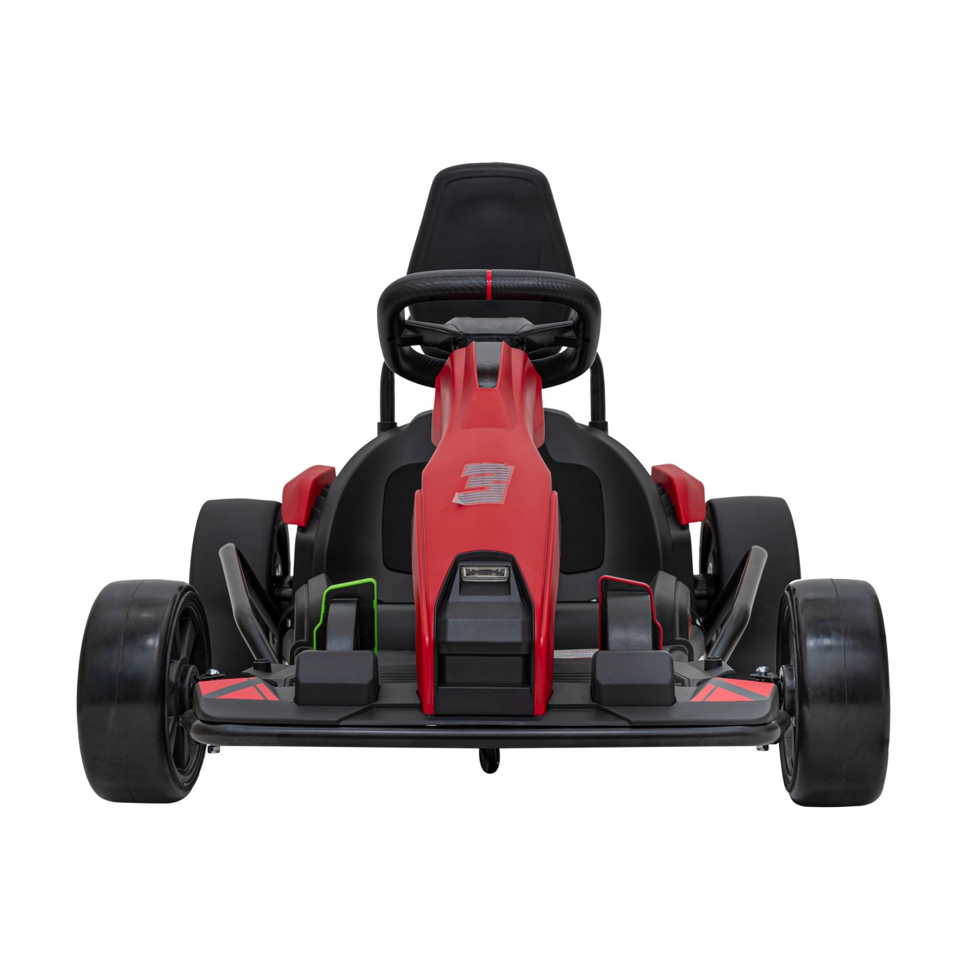 Rychlá 3 Drift dětská baterie motokára červená Drift funkce 2x150W motory LED rádiové pásy