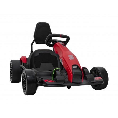 Rychlá 3 Drift dětská baterie motokára červená Drift funkce 2x150W motory LED rádiové pásy