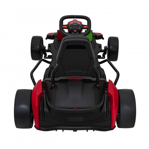 Rychlá 3 Drift dětská baterie motokára červená Drift funkce 2x150W motory LED rádiové pásy
