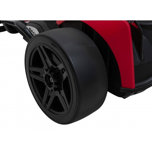Rychlá 3 Drift dětská baterie motokára červená Drift funkce 2x150W motory LED rádiové pásy