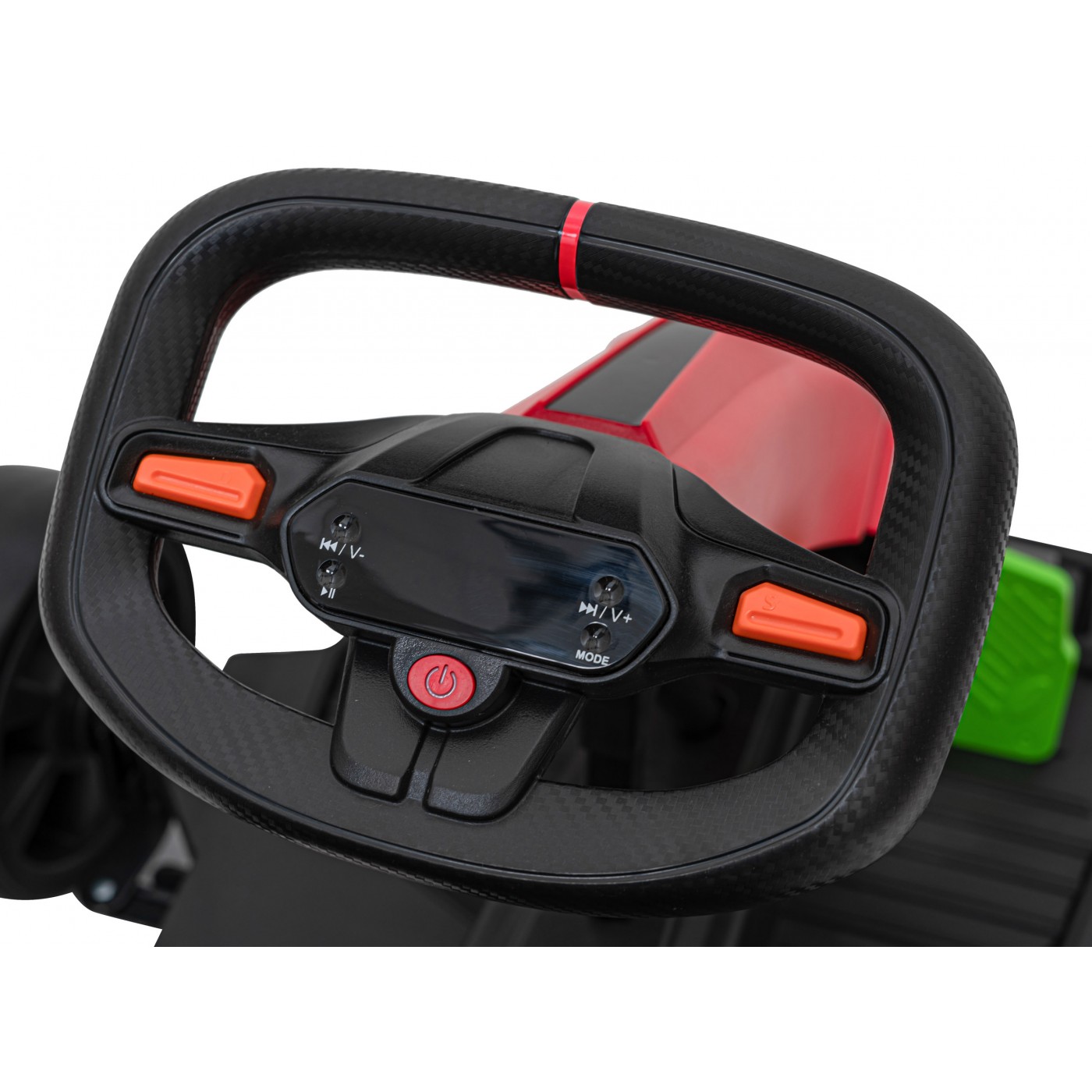 Rychlá 3 Drift dětská baterie motokára červená Drift funkce 2x150W motory LED rádiové pásy