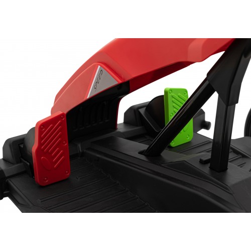 Rychlá 3 Drift dětská baterie motokára červená Drift funkce 2x150W motory LED rádiové pásy