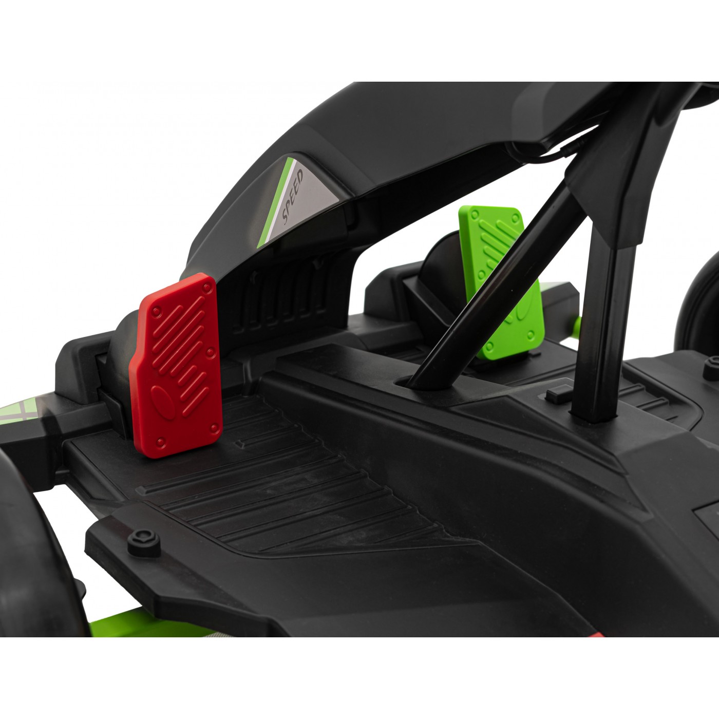Rychlá 3 Drift dětská baterie motokára černá + funkce driftování + 2x150W motory + LED rádio + pásy
