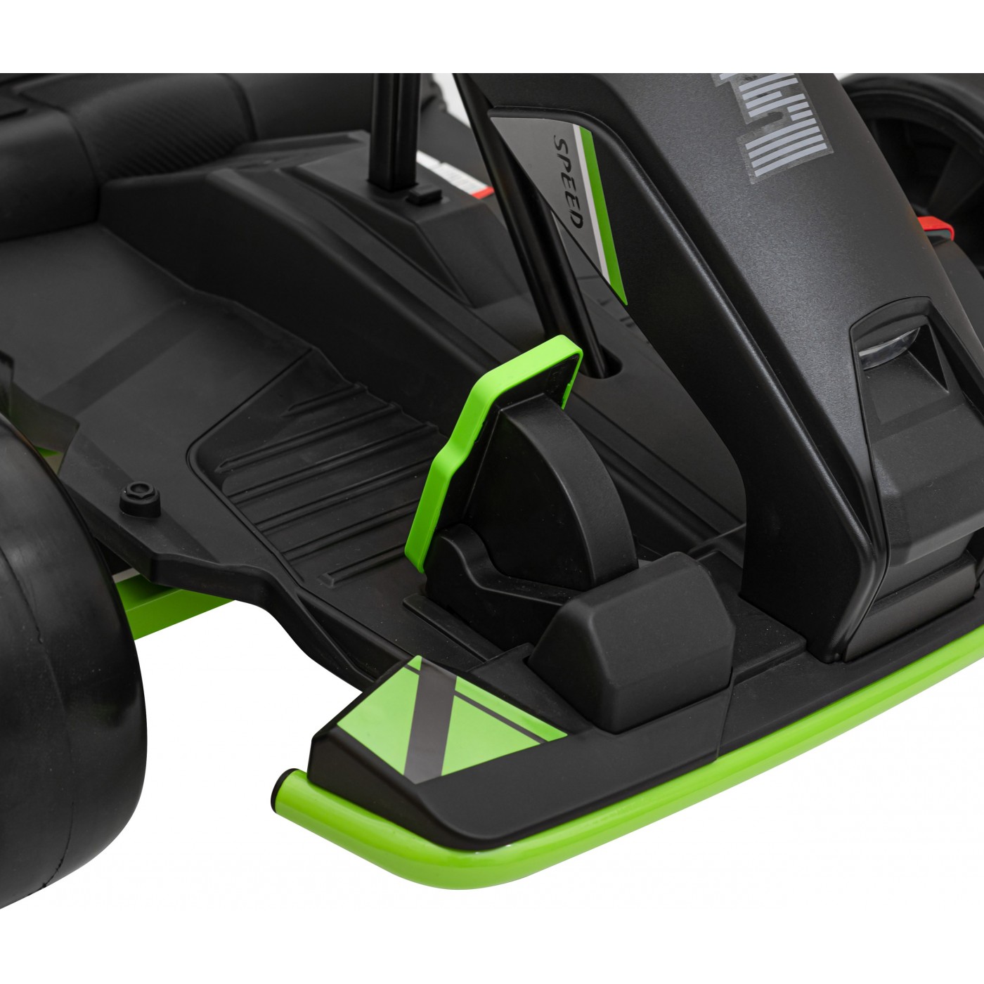 Rychlá 3 Drift dětská baterie motokára černá + funkce driftování + 2x150W motory + LED rádio + pásy
