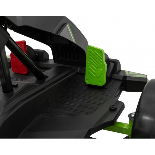 Rychlá 3 Drift dětská baterie motokára černá + funkce driftování + 2x150W motory + LED rádio + pásy