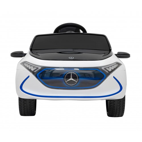 Mercedes Benz AMG EQA dětská bílá + dálkové ovládání + 5 bodové pásy + EVA + MP3 displej + LED