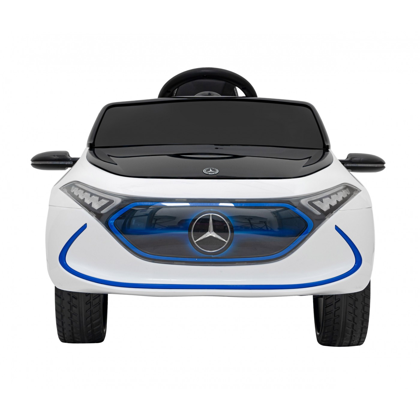 Mercedes Benz AMG EQA dětská bílá + dálkové ovládání + 5 bodové pásy + EVA + MP3 displej + LED