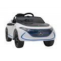 Mercedes Benz AMG EQA dětská bílá + dálkové ovládání + 5 bodové pásy + EVA + MP3 displej + LED