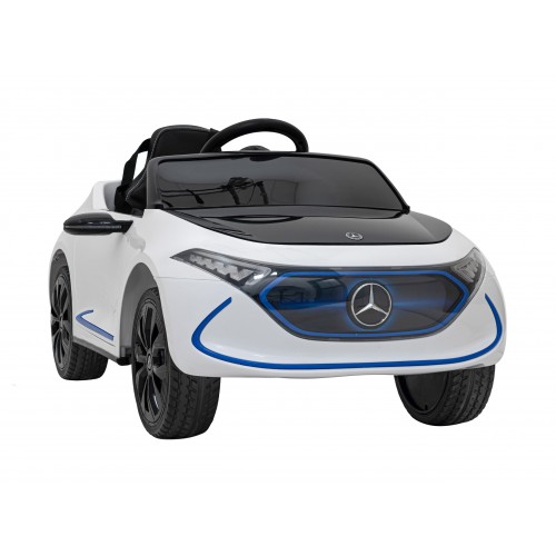 Mercedes Benz AMG EQA dětská bílá + dálkové ovládání + 5 bodové pásy + EVA + MP3 displej + LED