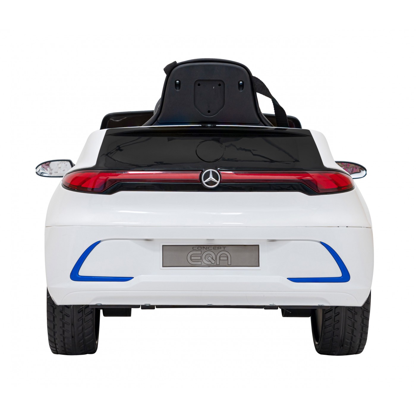 Mercedes Benz AMG EQA dětská bílá + dálkové ovládání + 5 bodové pásy + EVA + MP3 displej + LED