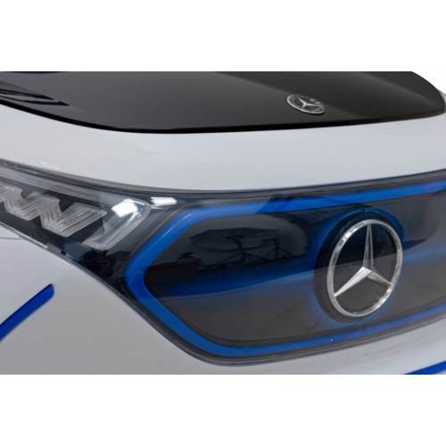 Mercedes Benz AMG EQA dětská bílá + dálkové ovládání + 5 bodové pásy + EVA + MP3 displej + LED