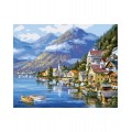 Malba podle čísel Malebné Rakousko 40x50 Plátno + Barvy + Štětce