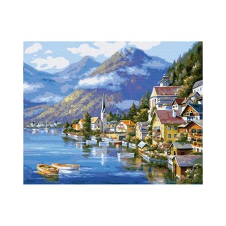 Malba podle čísel Malebné Rakousko 40x50 Plátno + Barvy + Štětce
