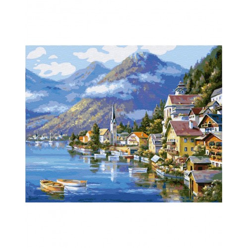Malba podle čísel Malebné Rakousko 40x50 Plátno + Barvy + Štětce