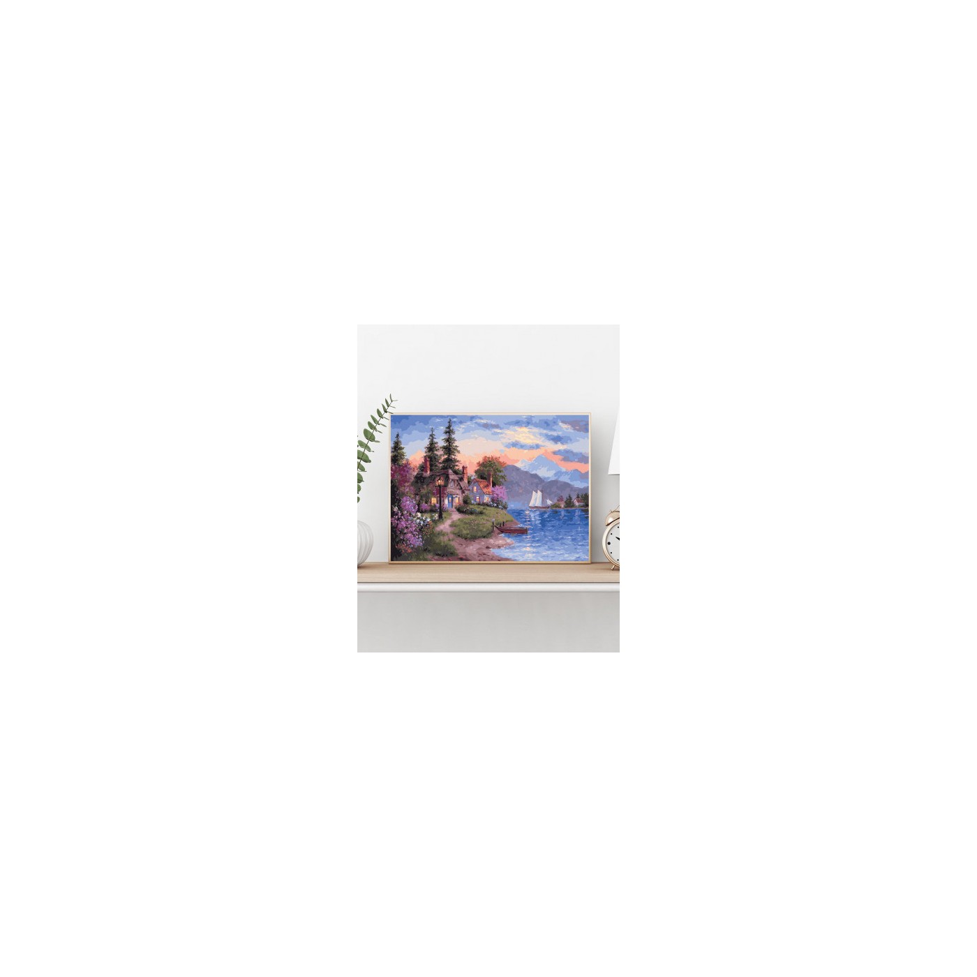 Malba čísly U jezera 40x50  Plátno + Barvy + Štětce