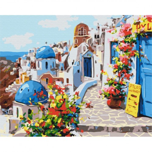 Malba Santorini čísla 40x50 Plátno + Barvy + Štětce