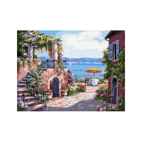 Malba podle čísel Toskánská terasa 40x50 Plátno + Barvy + Štětce