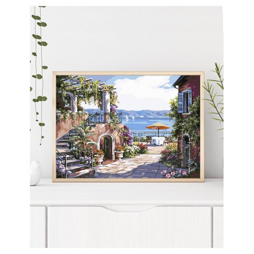 Malba podle čísel Toskánská terasa 40x50 Plátno + Barvy + Štětce