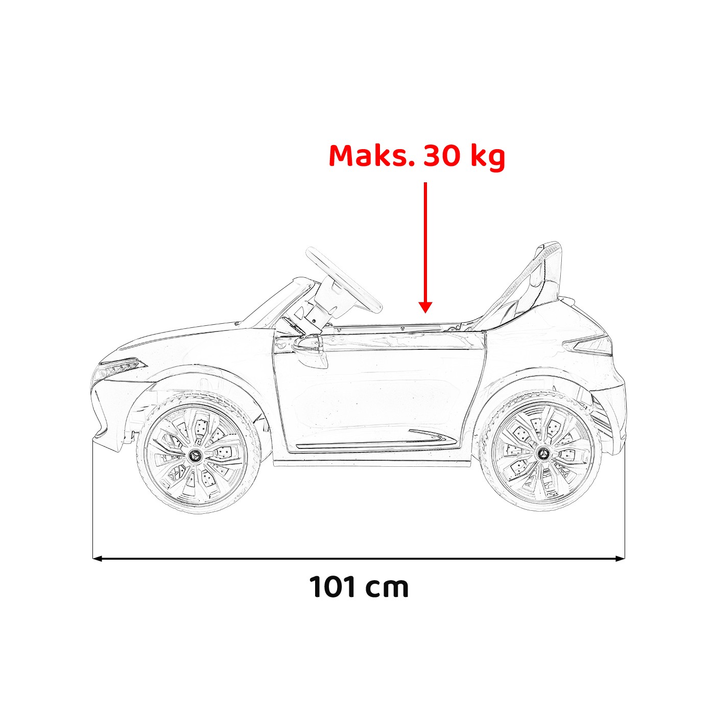 Mercedes Benz AMG EQA Kids černý + dálkové ovládání + 5bodové pásy + EVA + MP3 displej + LED