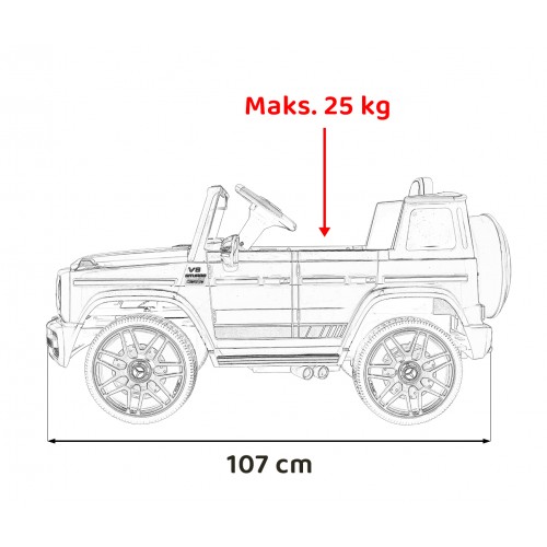 Mercedes AMG G63 Dětský červený dálkový MP3 LED pomalý start EVA PÁSY
