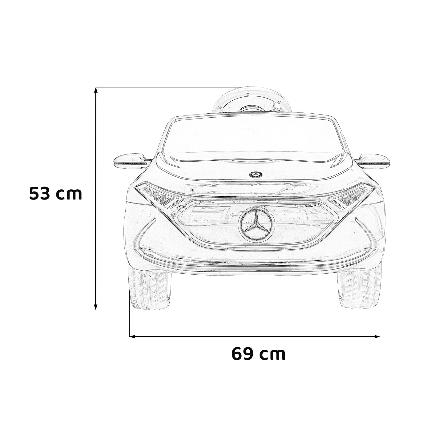 Mercedes Benz AMG EQA dětská bílá + dálkové ovládání + 5 bodové pásy + EVA + MP3 displej + LED
