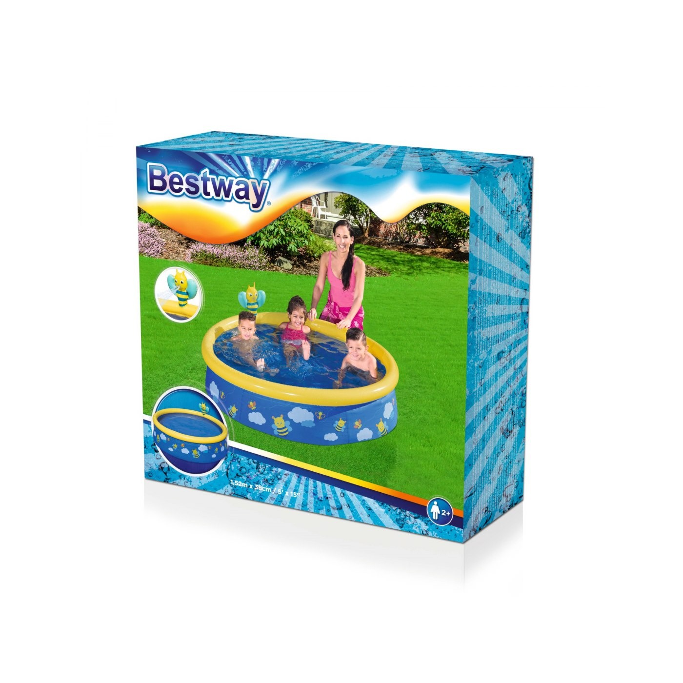 Roztahovací bazén se sprškou pro děti Včelky 152x38 BESTWAY