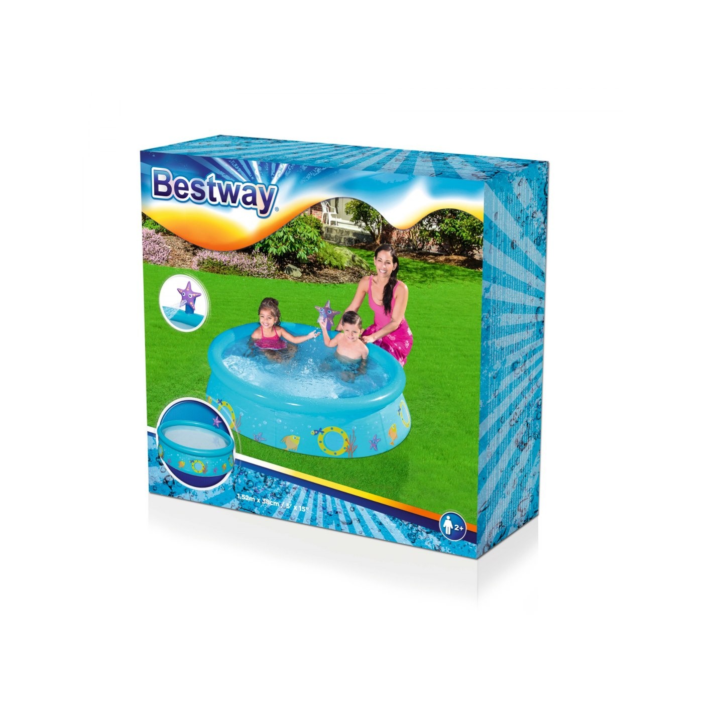 Roztahovací bazén se sprškou pro děti Rybičky152x38 BESTWAY