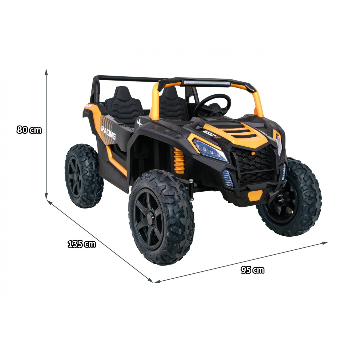 Buggy ATV Strong Racing pro 2 děti zlatý  + Bezkartáčový motor + Nafukovací kola + Audio LED