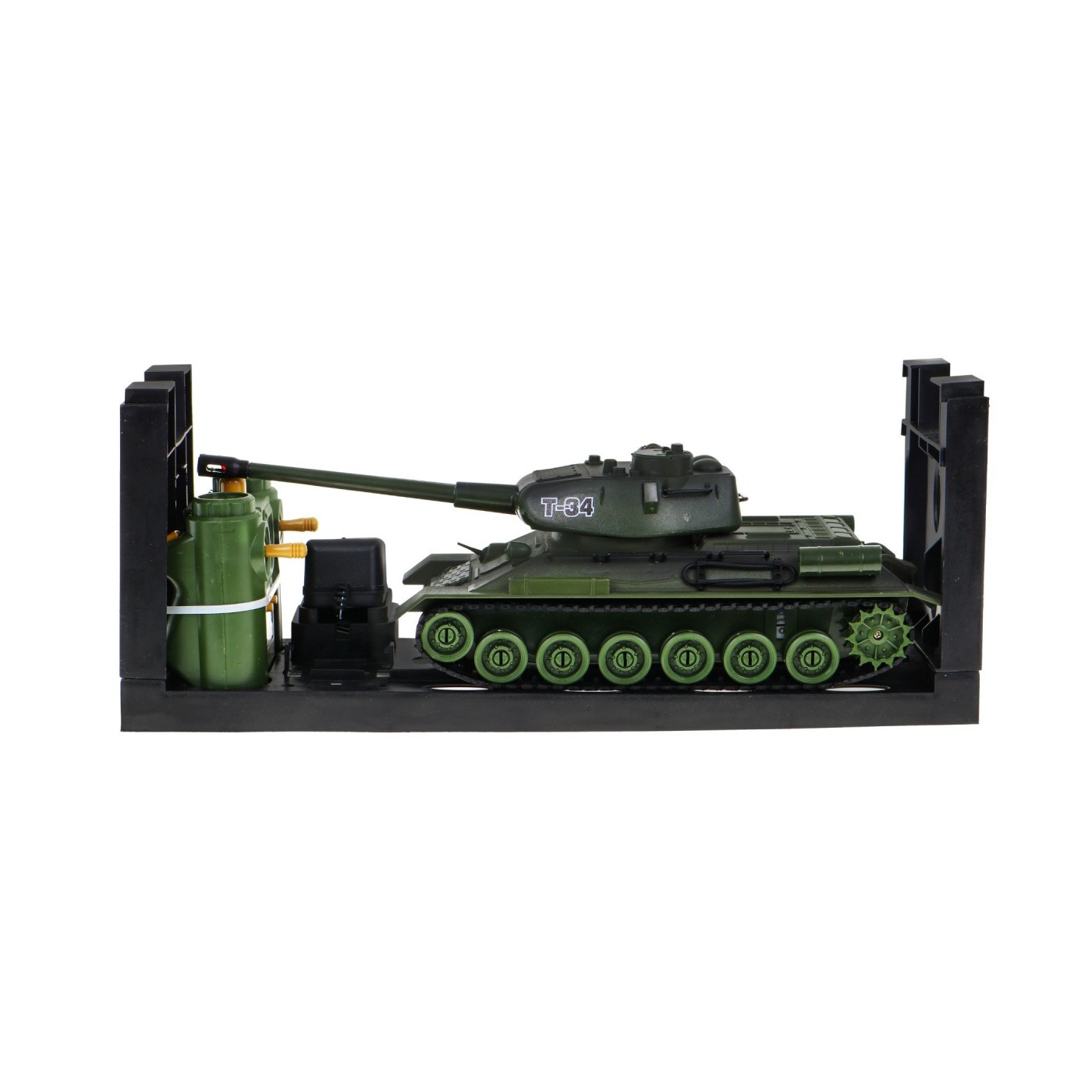 Dálkově ovládané 2 tanky T-34 vs. tygří tanky pro děti 3+ střelecké modely 1:28 + velká bitva tanků + zhasnutá světla