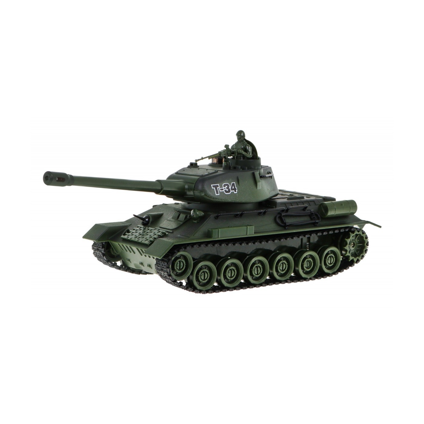 Dálkově ovládané 2 tanky T-34 vs. tygří tanky pro děti 3+ střelecké modely 1:28 + velká bitva tanků + zhasnutá světla