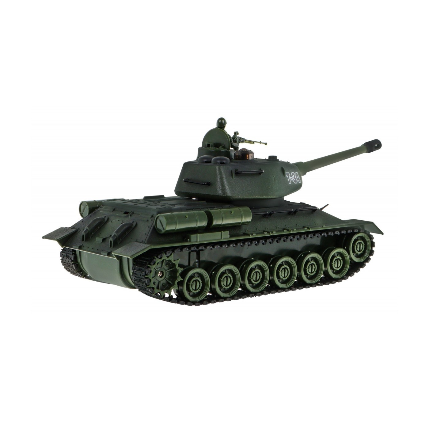 Dálkově ovládané 2 tanky T-34 vs. tygří tanky pro děti 3+ střelecké modely 1:28 + velká bitva tanků + zhasnutá světla