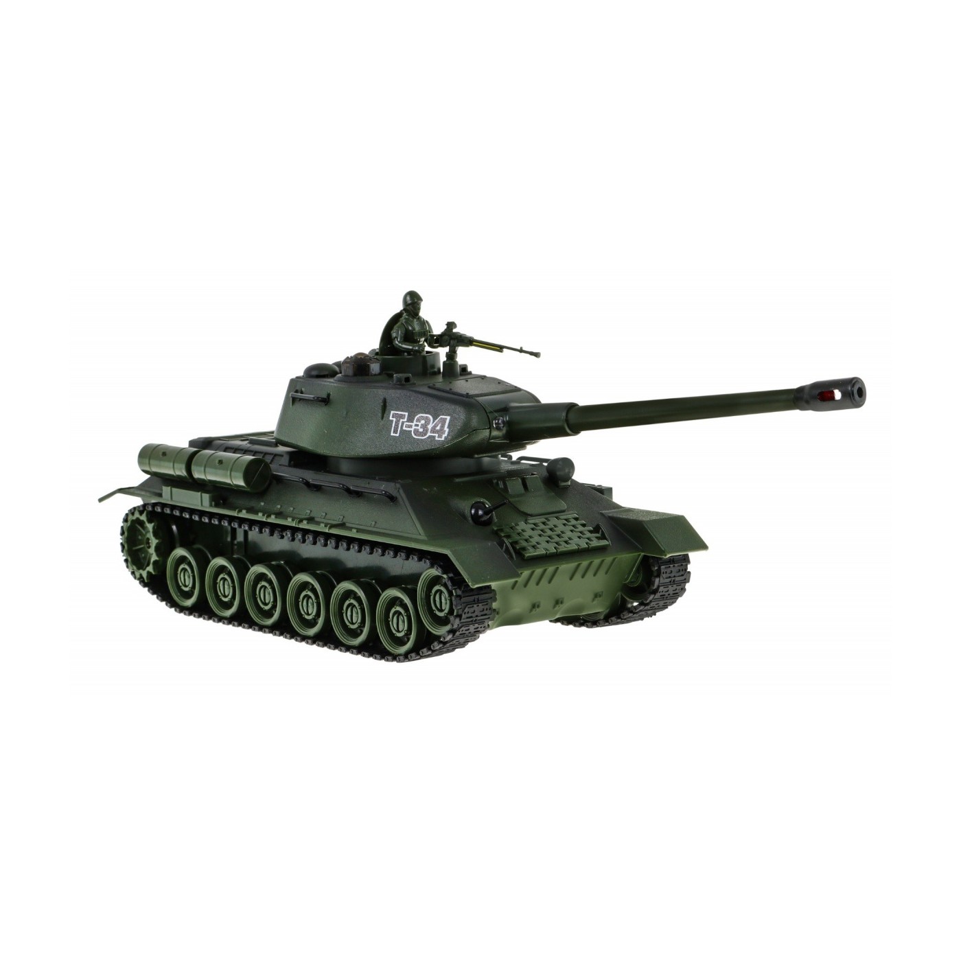 Dálkově ovládané 2 tanky T-34 vs. tygří tanky pro děti 3+ střelecké modely 1:28 + velká bitva tanků + zhasnutá světla