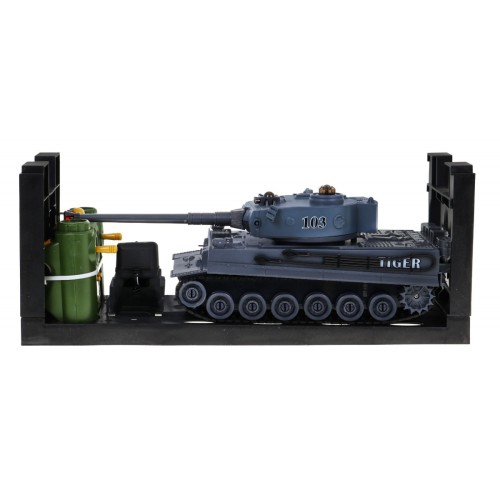 Dálkově ovládané 2 tanky T-34 vs. tygří tanky pro děti 3+ střelecké modely 1:28 + velká bitva tanků + zhasnutá světla
