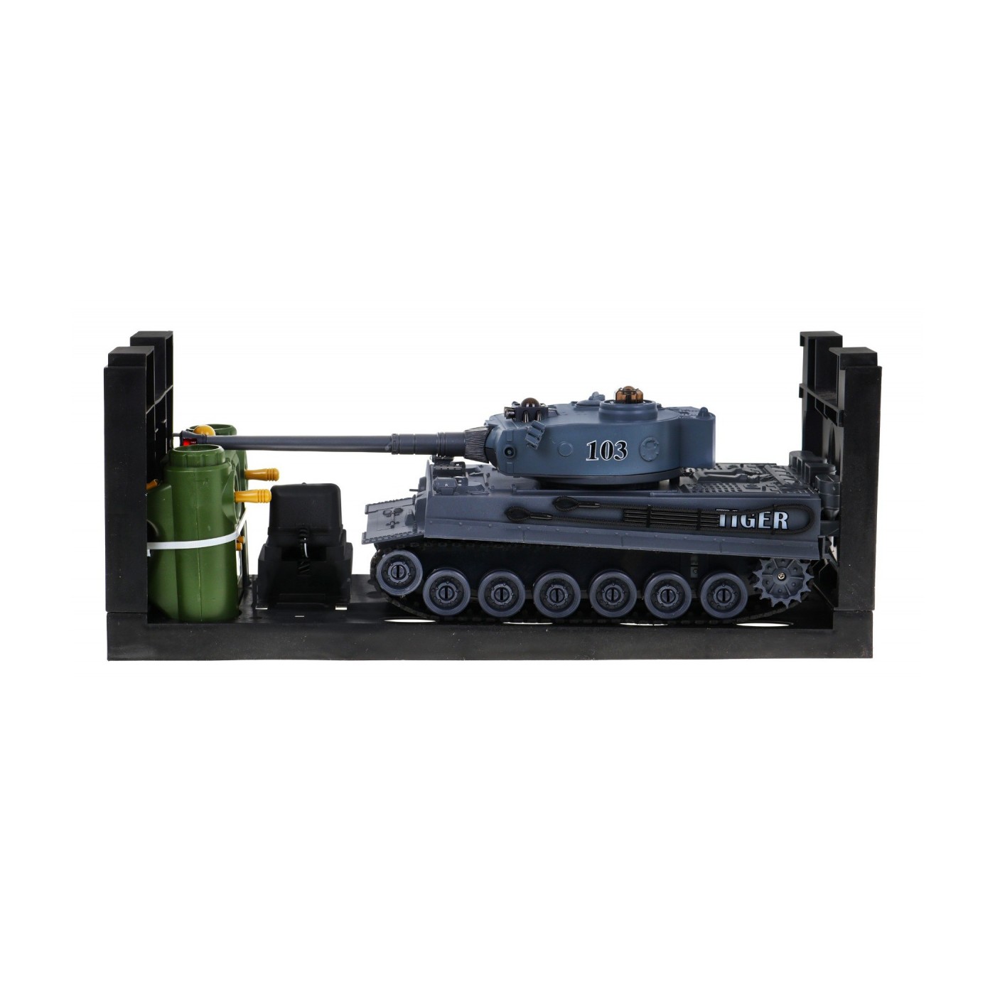 Dálkově ovládané 2 tanky T-34 vs. tygří tanky pro děti 3+ střelecké modely 1:28 + velká bitva tanků + zhasnutá světla