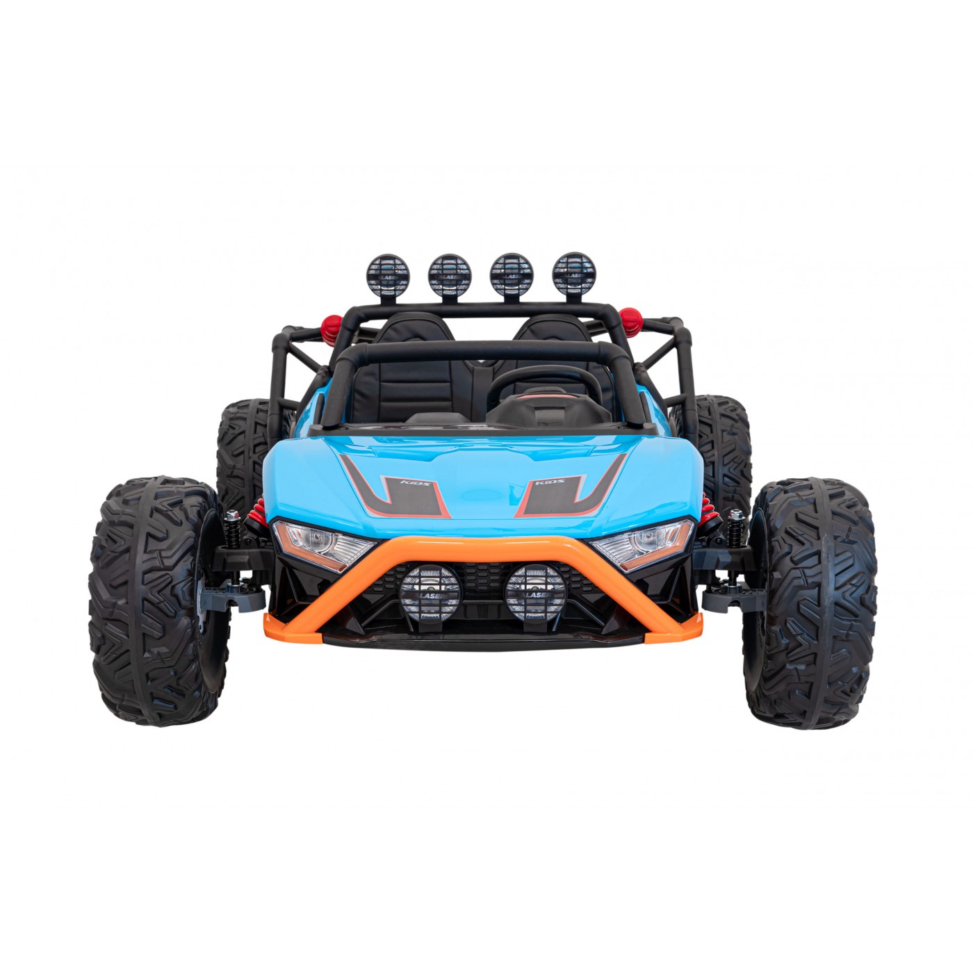 Auto Buggy Racing 5 pro děti na baterii Modré 2x200W Motory Dálkové ovládání Audio LED Pomalý Start