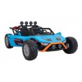 Auto Buggy Racing 5 pro děti na baterii Modré 2x200W Motory Dálkové ovládání Audio LED Pomalý Start