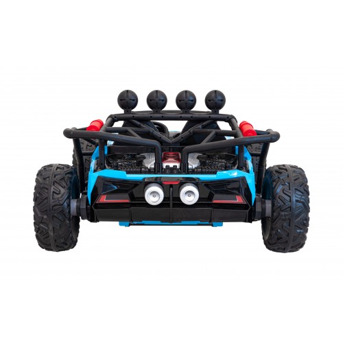 Auto Buggy Racing 5 pro děti na baterii Modré 2x200W Motory Dálkové ovládání Audio LED Pomalý Start