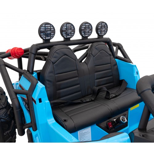 Auto Buggy Racing 5 pro děti na baterii Modré 2x200W Motory Dálkové ovládání Audio LED Pomalý Start