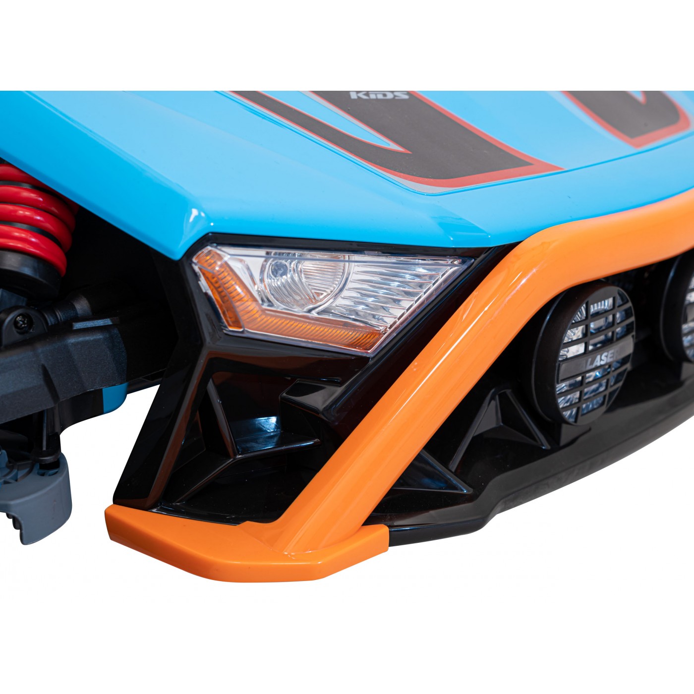 Auto Buggy Racing 5 pro děti na baterii Modré 2x200W Motory Dálkové ovládání Audio LED Pomalý Start