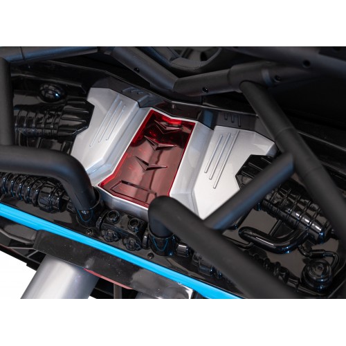 Auto Buggy Racing 5 pro děti na baterii Modré 2x200W Motory Dálkové ovládání Audio LED Pomalý Start