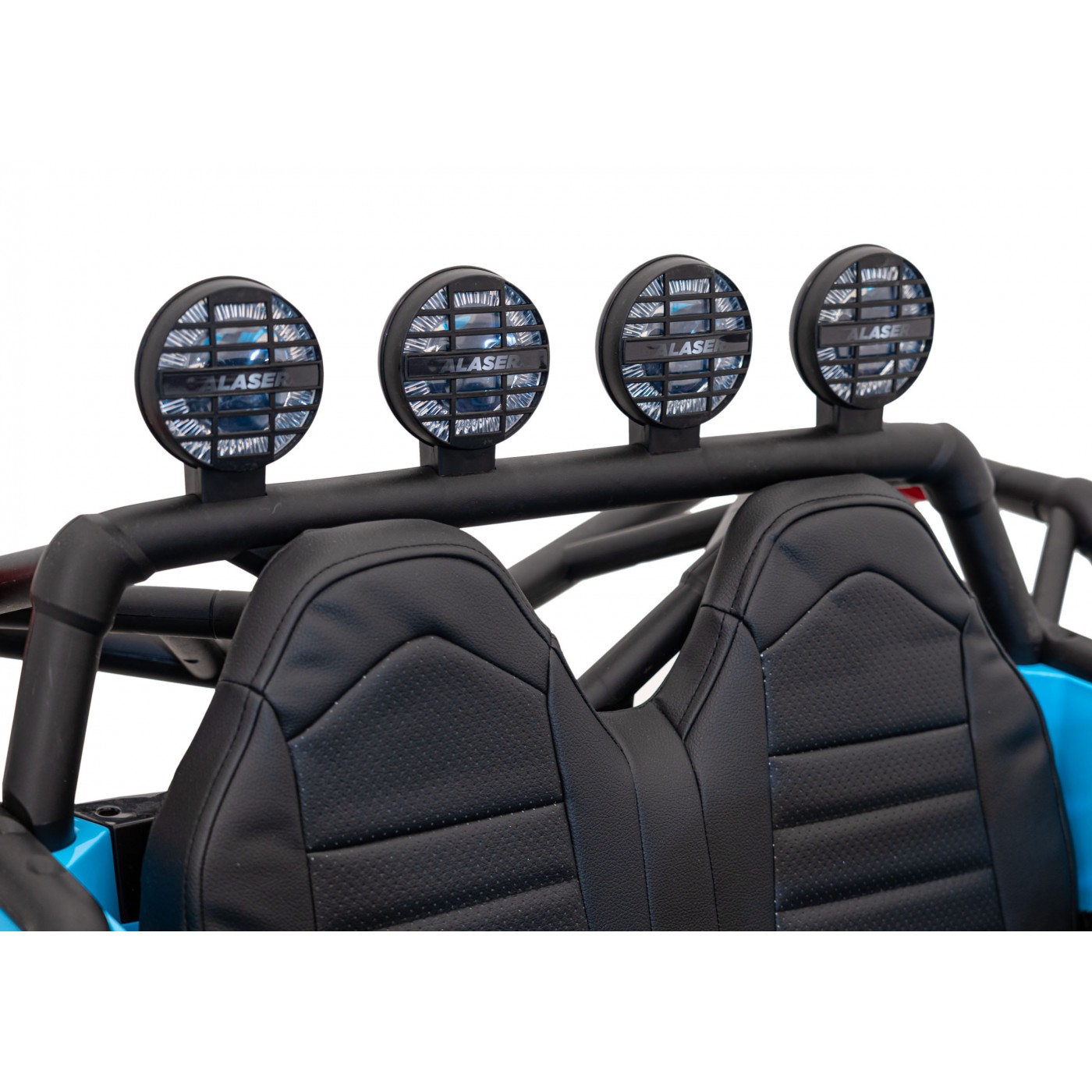 Auto Buggy Racing 5 pro děti na baterii Modré 2x200W Motory Dálkové ovládání Audio LED Pomalý Start