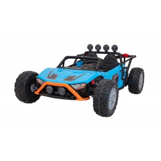 Auto Buggy Racing 5 pro děti na baterii Modré 2x200W Motory Dálkové ovládání Audio LED Pomalý Start