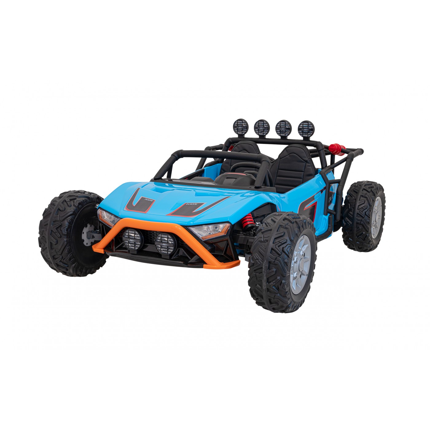 Auto Buggy Racing 5 pro děti na baterii Modré 2x200W Motory Dálkové ovládání Audio LED Pomalý Start