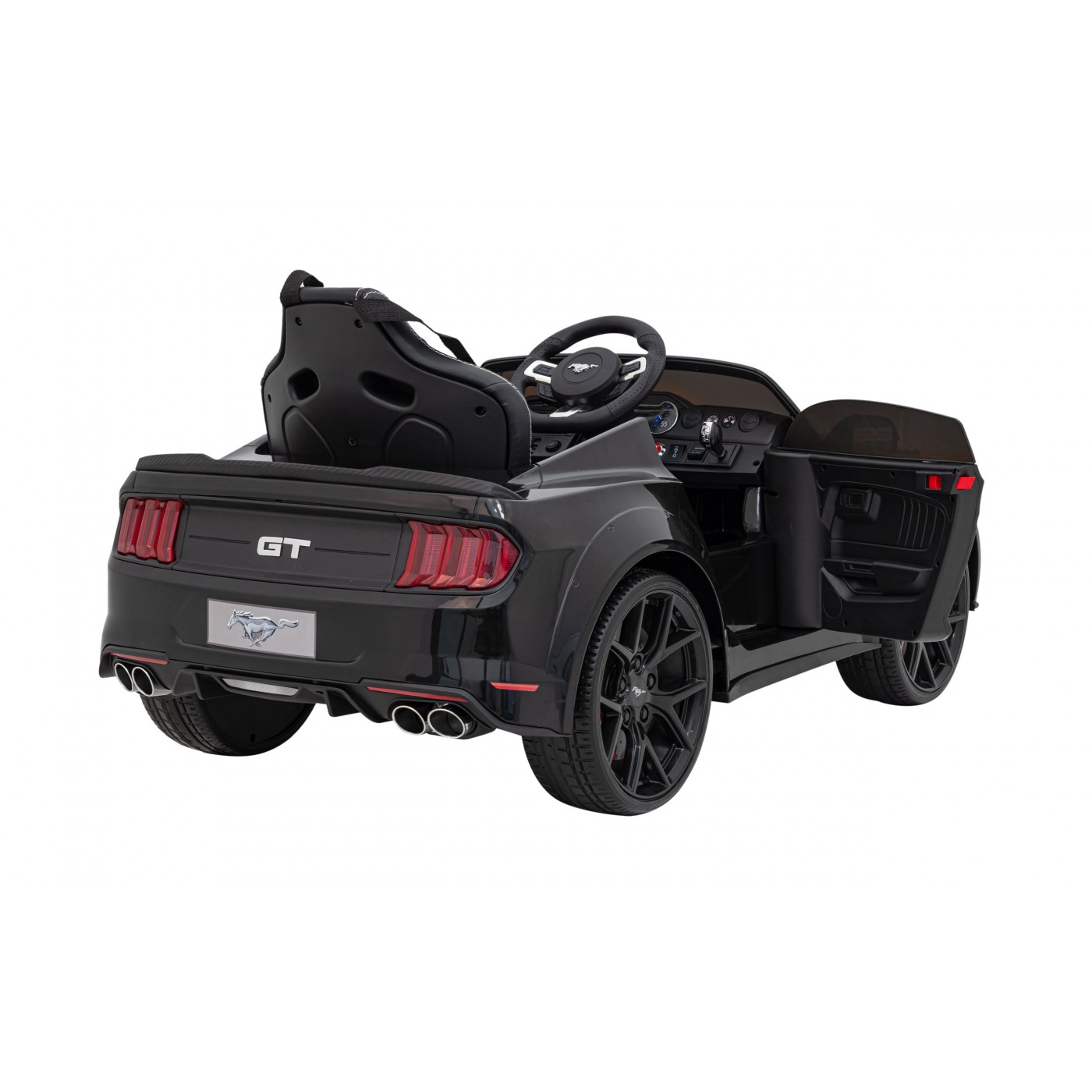 Autíčko Ford Mustang GT na baterii pro děti černá + Nastavení sedadla + LED audio + EVA + Pomalý start