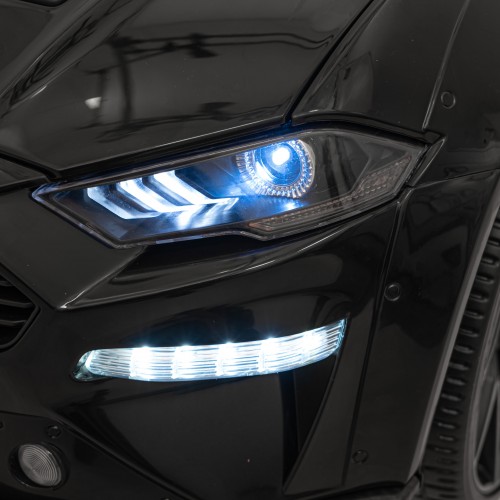Autíčko Ford Mustang GT na baterii pro děti černá + Nastavení sedadla + LED audio + EVA + Pomalý start