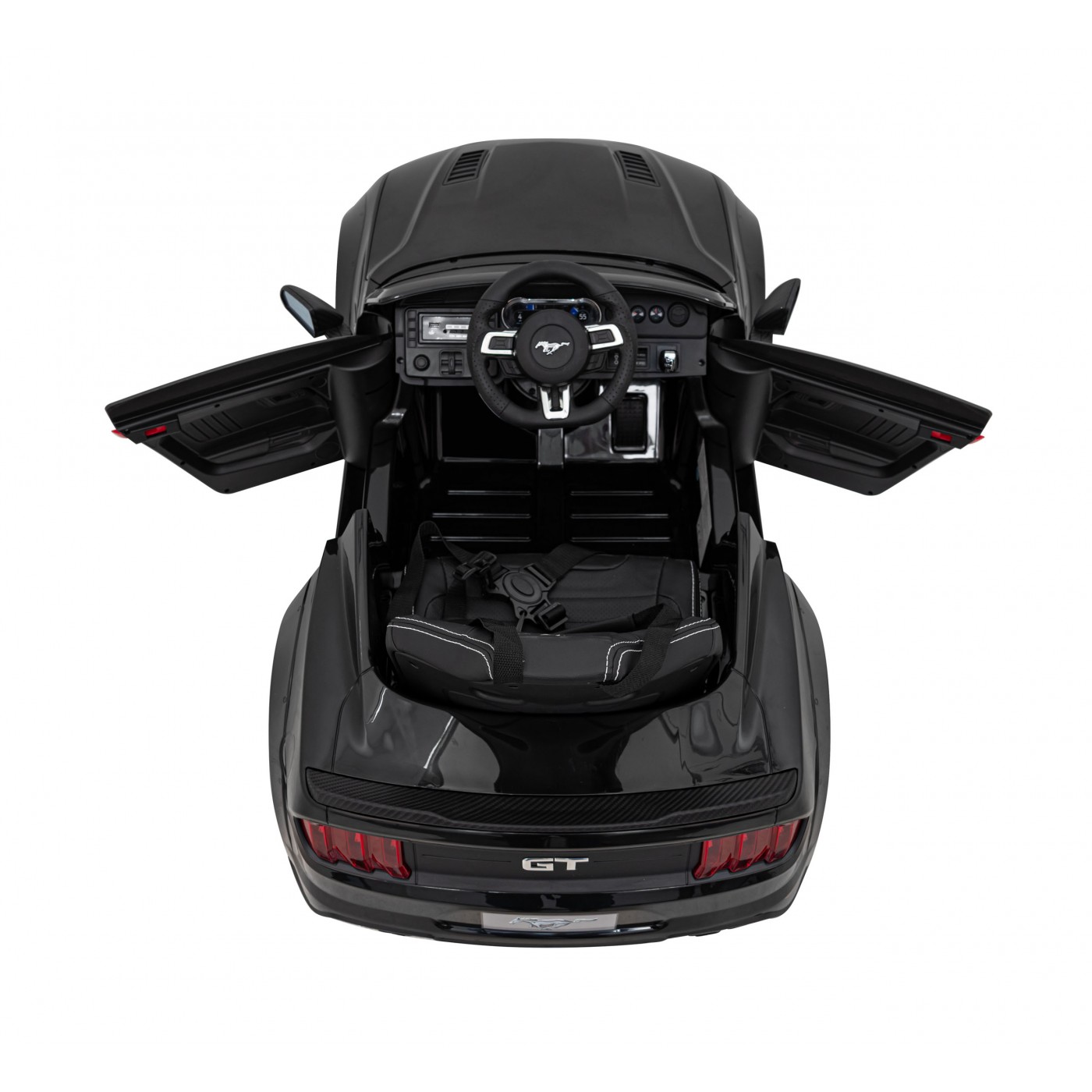 Autíčko Ford Mustang GT na baterii pro děti černá + Nastavení sedadla + LED audio + EVA + Pomalý start