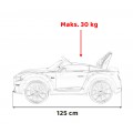 Autko Ford Mustang GT na baterii pro děti Bílá + Nastavení sedadla + LED audio + EVA + Pomalý start