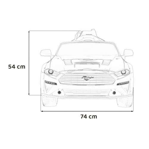 Autko Ford Mustang GT na baterii pro děti Bílá + Nastavení sedadla + LED audio + EVA + Pomalý start