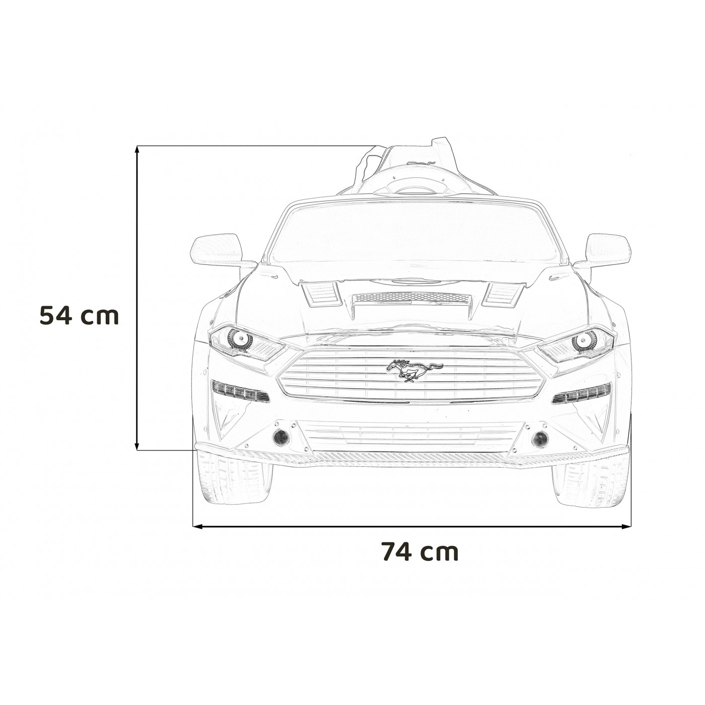 Autko Ford Mustang GT na baterii pro děti Bílá + Nastavení sedadla + LED audio + EVA + Pomalý start