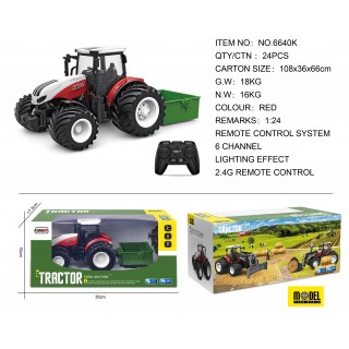Červený traktor R/C + doplňky